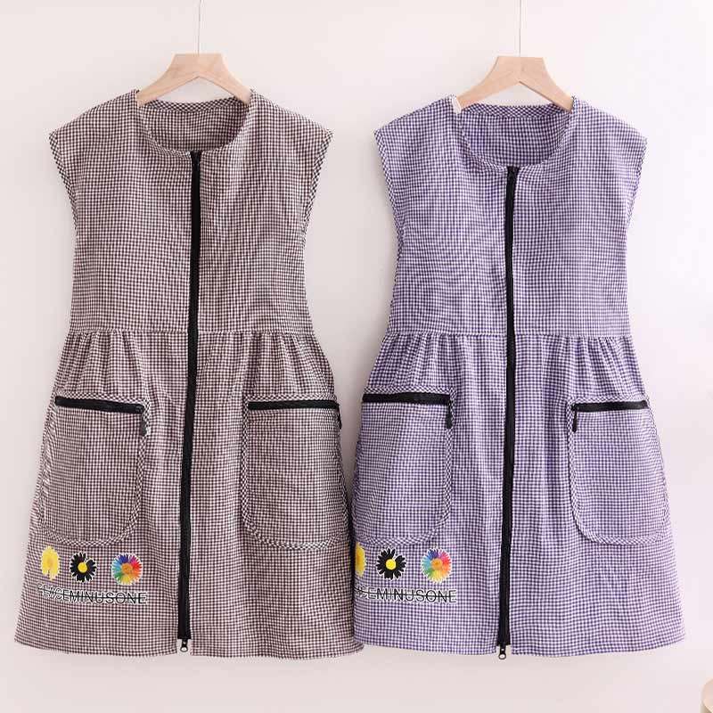 布料透气拉链正穿衣围裙无袖罩衣薄上班工作服做饭马甲围腰女士夏,家庭/个人清洁工具,围裙,淘宝优惠券,粉丝福利购,淘宝优惠卷
