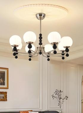 法式复古魔豆灯具时尚简约黑色客厅酒店民宿吊灯中古法式复古吊灯