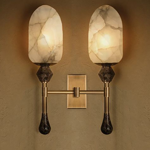 简约现代金属云石壁灯轻奢高级感卧室客厅玄关酒店壁灯