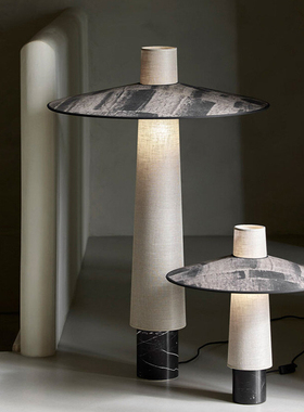 田园风台灯Forestier系列台灯大理石亚麻布台灯卧室客厅床头台灯