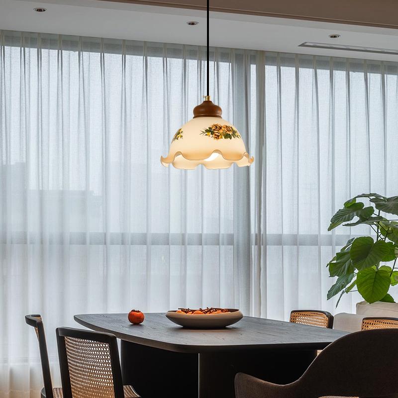 新中式餐厅吊灯单头陶瓷