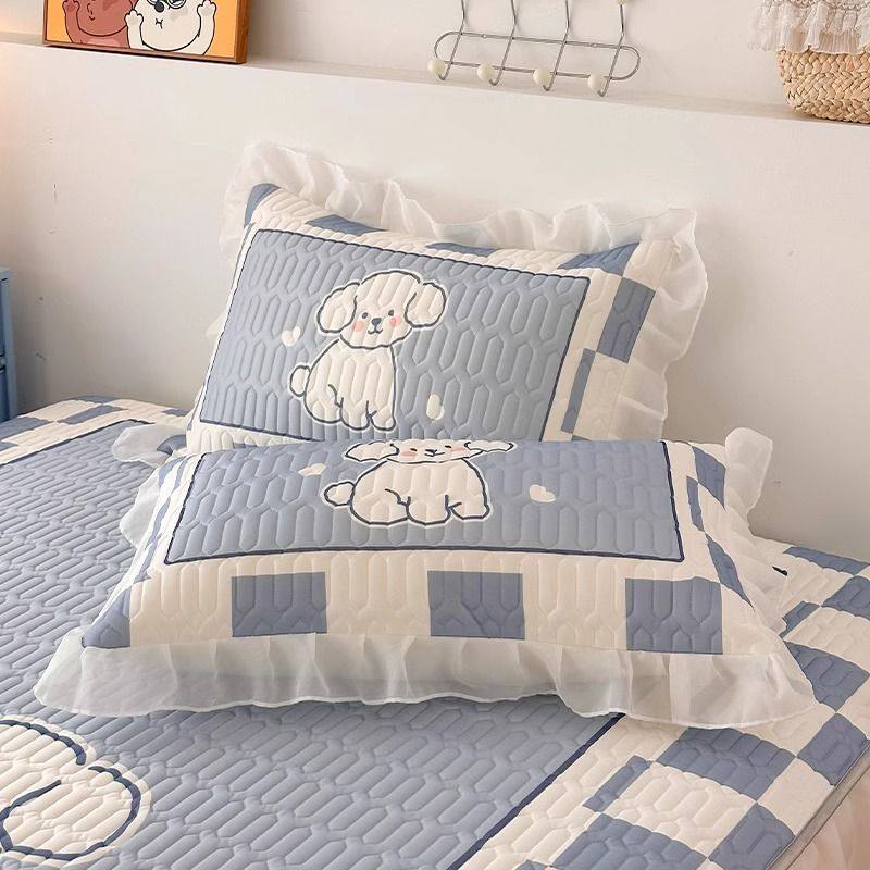 夏季冰丝乳胶枕套一对装花边凉席枕头套单只48x74cm枕芯内胆套女