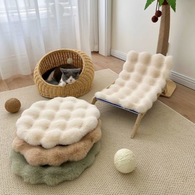猫咪窝圆形垫子秋冬保暖宠物狗睡觉垫猫爬架坐垫太空舱毛绒毯子