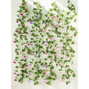 牵牛花喇叭花假花藤条管道遮挡装 饰客厅缠绕塑料吊顶藤蔓植物