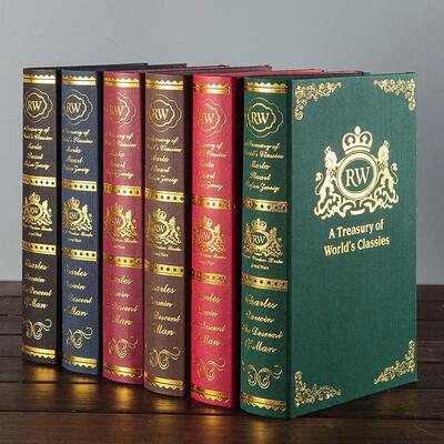 欧式复古烫金假书仿真书装饰摆件书房客厅道具模型书壳创意饰品