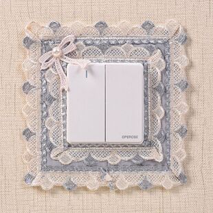 四个装开关保护套墙壁装饰插座花边套可爱创意贴布艺保护罩