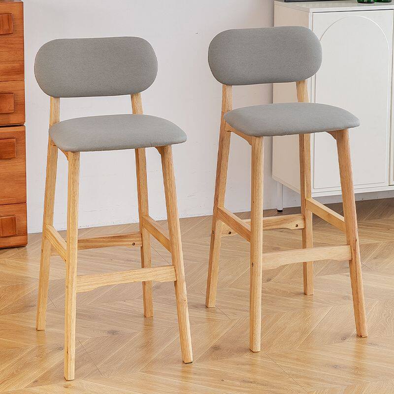 吧台椅家用岛台靠背高脚凳商用实木前台收银椅子欧式酒吧椅吧台凳