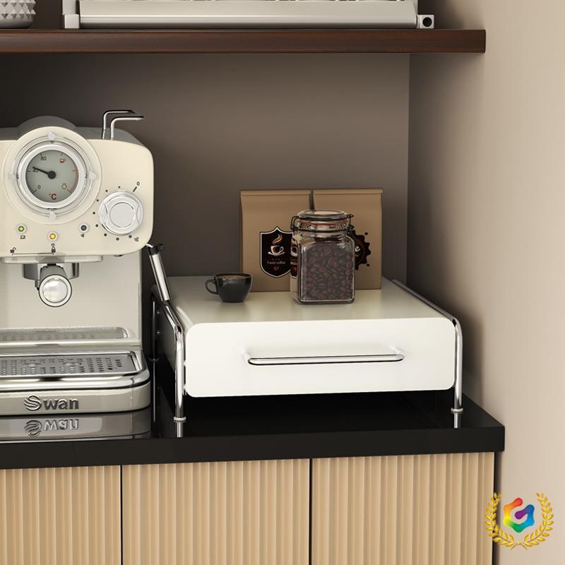 ?咖啡展示架ins桌面茶包收纳盒咖啡机底座抽屉式置物架子???