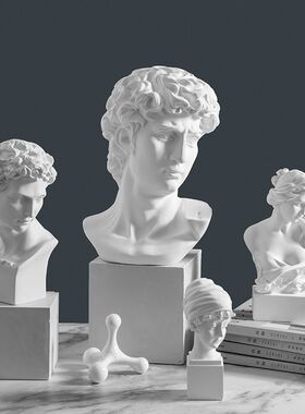 北欧大卫人物树脂雕塑小石膏头像摆件客厅艺术人像家居装饰品摆设