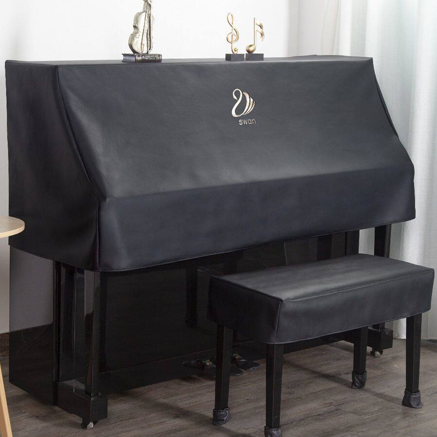 防水免洗钢琴防尘罩半罩，黑色简约凳罩布艺电钢琴罩全罩盖巾