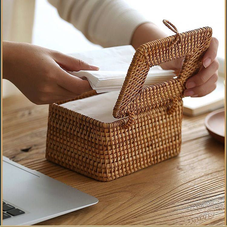 真藤编手工编织家用抽纸盒多功能遥控器收纳盒简约复古客厅纸,收纳整理,纸巾盒,淘宝优惠券,粉丝福利购,淘宝优惠卷