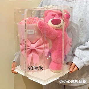 爆款 草莓熊粉色小熊公仔抱枕毛绒玩具柔软玩偶礼品批发 可爱趴款