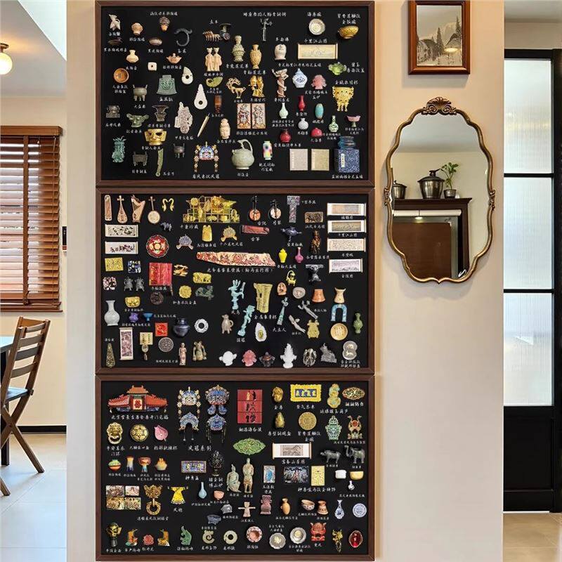 磁吸板小黑板立式冰箱贴展示板吧唧谷子收纳板收集板置物架挂式