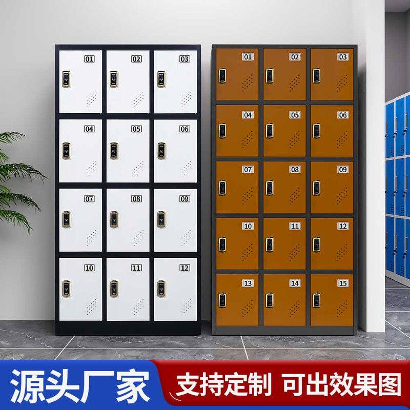 彩色员工更衣柜铁皮柜健身房带感应锁收纳柜密码置物柜浴室换衣柜