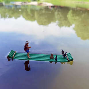 竹筏船模型假山盆景吸水石配件迷你摆件饰品可下水漂浮江南小木船