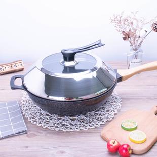 不锈钢锅盖炒锅锅盖耐高温玻璃盖子圆型加厚28cm锅盖32cm炒锅盖大