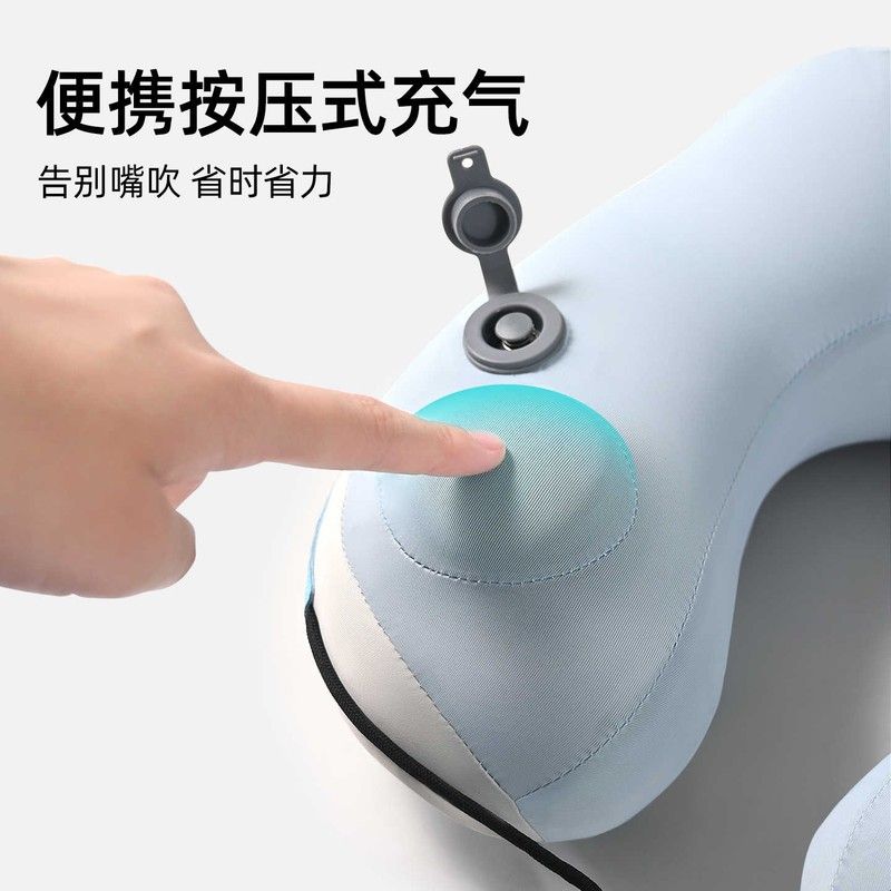 儿童充气u型枕旅行宝宝护颈枕头便携高铁飞机按压U形脖枕车用睡觉图片