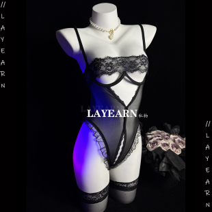 尤物陷阱 LAYEARN 御姐性感露背紧身火辣连体内衣制服带钢托女