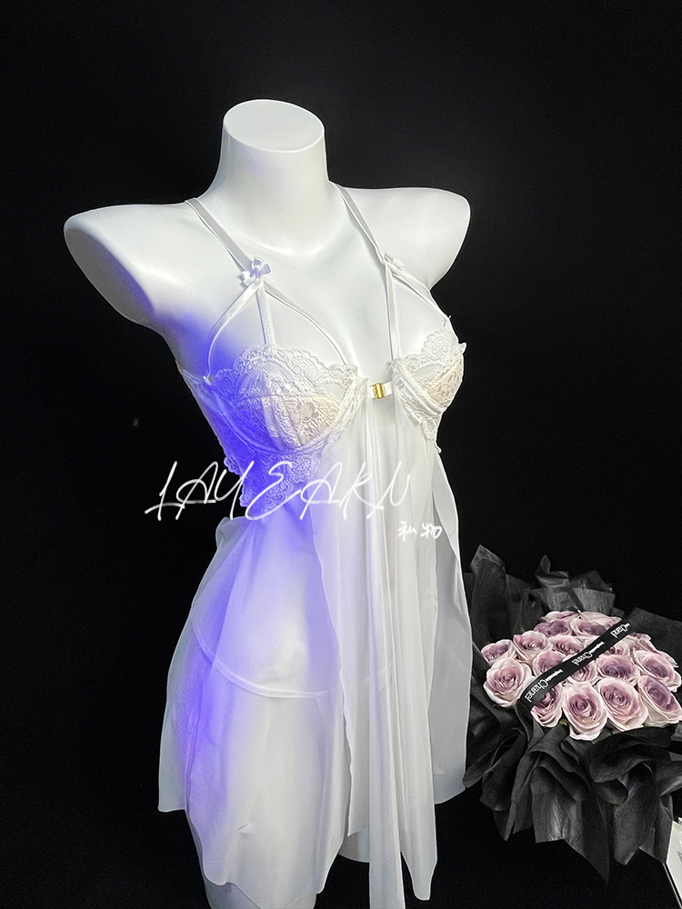 LAYEARN【来吧 臭弟】性感蕾丝透视吊带裙sp纯欲网纱内衣制服cos