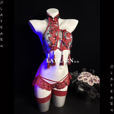 LAYEARN【香软花魁】性感复古肚兜国风典雅制服cos角色扮演女qqny