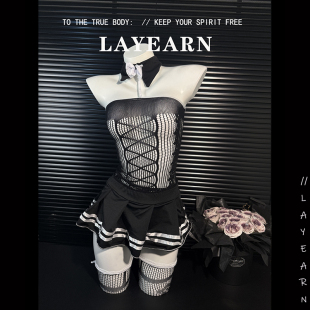 独宠Ni LAYEARN 性感女仆制服镂空网衣cos角色扮演肚兜晴趣睡衣