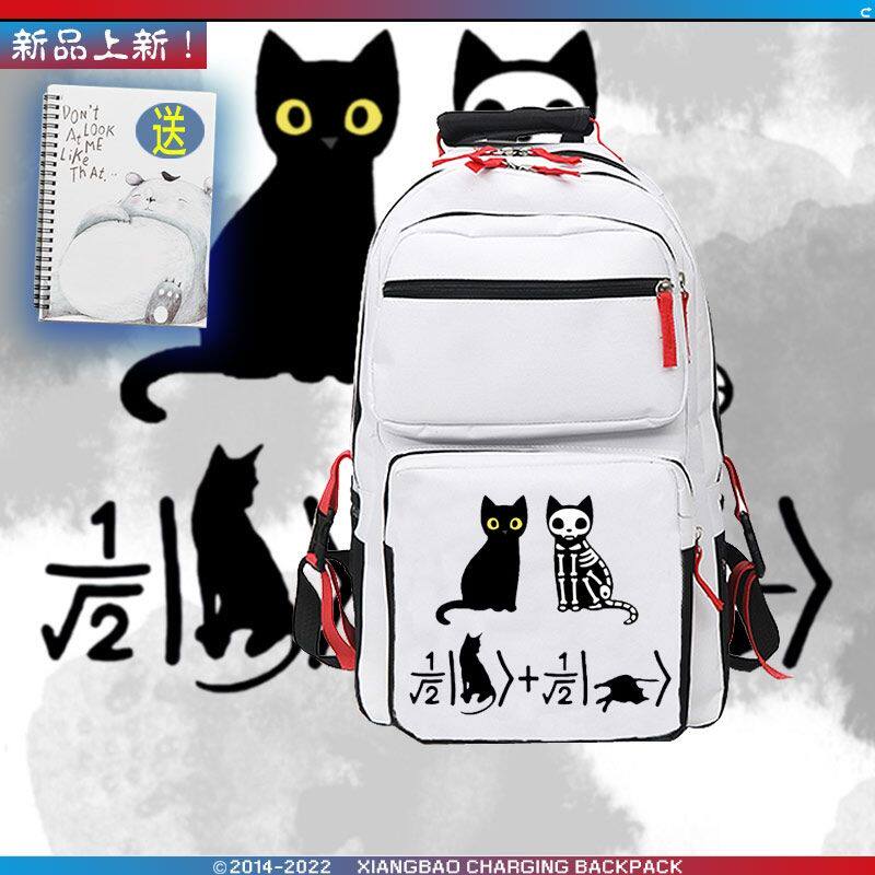 2024薛定谔的猫物理量子力学公式周边男女双肩背包休闲学生书包流