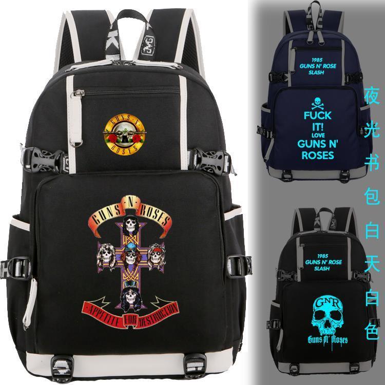 2024摇滚Guns'N'Roses枪炮与玫瑰枪花乐队纪念周边百搭背包学生书