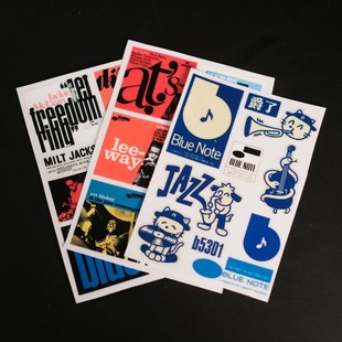 B5301爵士主题贴纸bluenote专辑封面贴纸音乐唱片黑胶防水装饰贴