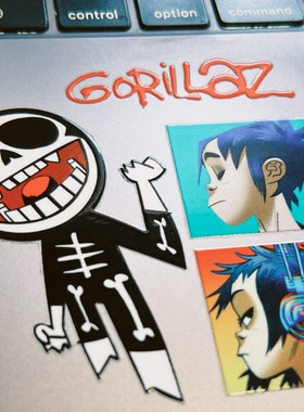 gorillaz blur 音箱吉他笔记本保温水杯旅行箱防水转印贴纸