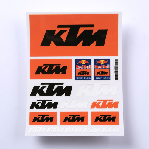 KTM摩托机车防水潮保温杯旅行李车箱头盔转印贴纸