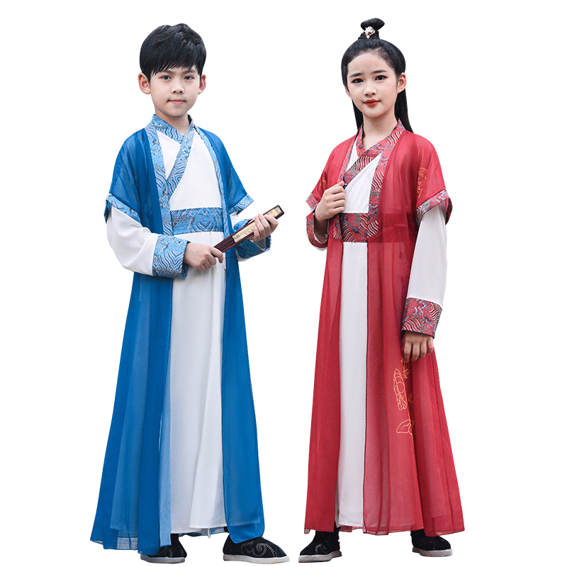 汉服男童春秋款2026新款古风帅气男孩唐装国学服儿童古装演出服装