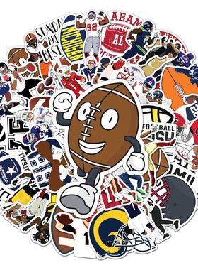 50PCS American Rugby Football Stickers Graffiti Luggage