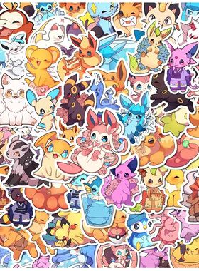 10/30/50/100pcs Kawaii Pokemon Anime Cartoon Stickers Cute