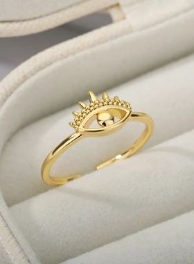 Eye of Evil Ring For Women Stainless Steel Open Cuff Finger