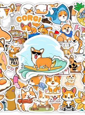 Cute Cartoon Corgi Dog Stickers Kawaii Pet Doodle DIY Toy