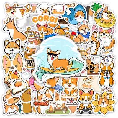 Cute Cartoon Corgi Dog Stickers Kawaii Pet Doodle DIY Toy