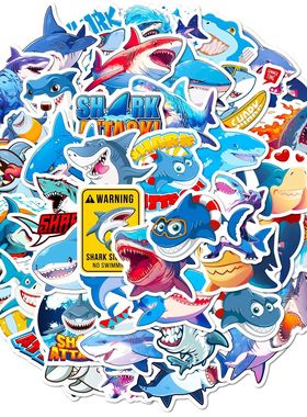 50pcs Children's Cartoon Personality Ferocious Shark Marine
