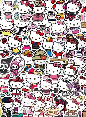 60PCS Kawaii Sanrio Hello Kitty Cute Stickers Anime Funny