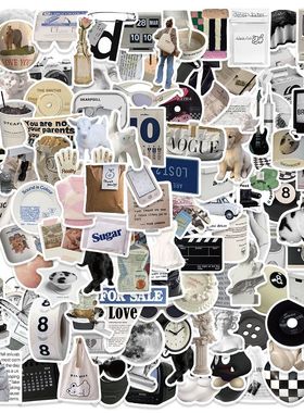 61/118pcs Black and White Ins Style Stickers DIY