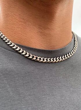 2020 Fashion Cuba Chain Necklace Men Stainless Steel 8mm