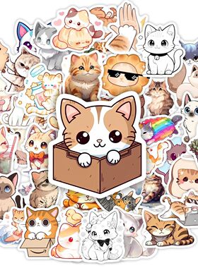 Kawaii Cute Cartoon Cat Stickers Funny Kitten DIY Toy Gift