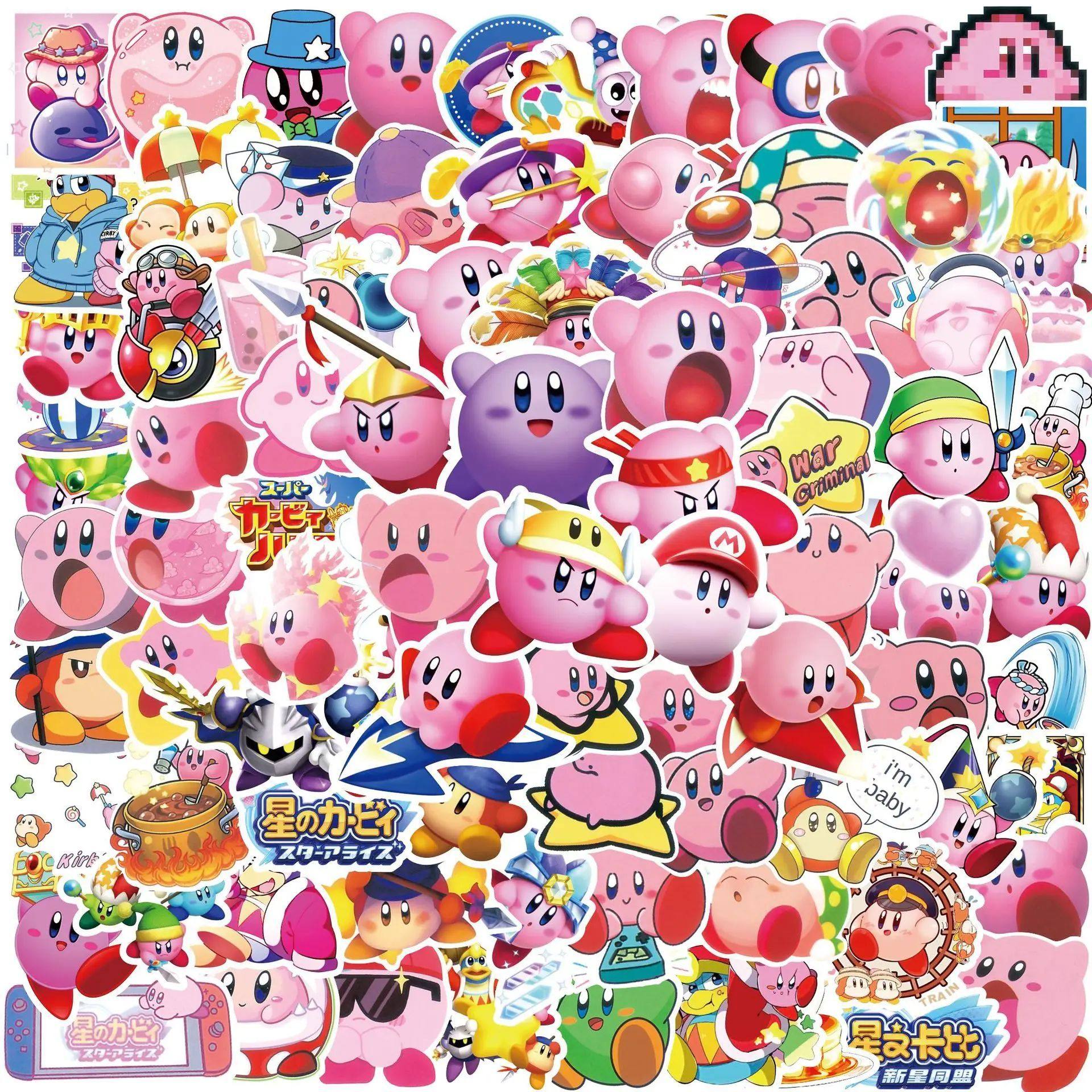 100pcs Kirby Sticker Pack Waterproof Anime Stickers Laptop