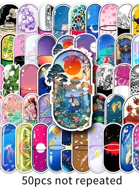 50 Cartoon Cute Cartoonl capsules Graffiti Stickers
