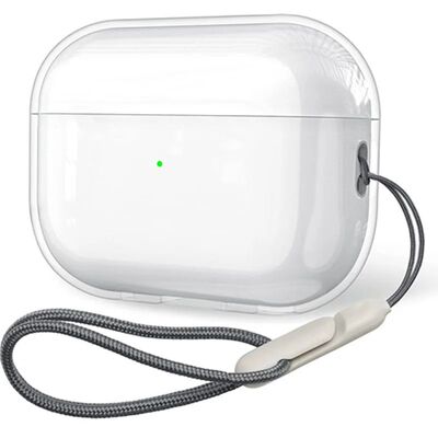 Clear Soft TPU Earphone Case with Lanyard Strap for Airpods