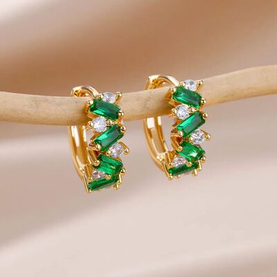 Fashion Green 2024 Earrings For Women Girls Stainless Steel