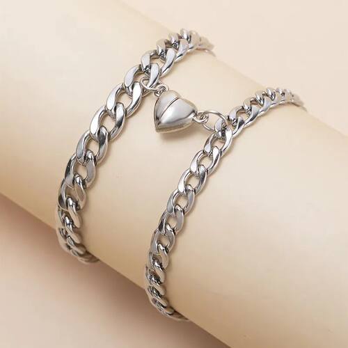 JWER 2Pcs/set Magnet Couple Bracelets Heart Attraction