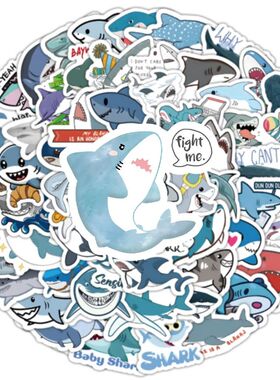 100PCS Cute Shark Cartoon Animal Stickers Decorated