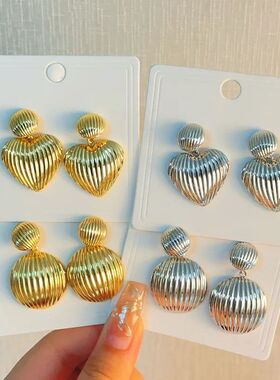 2024nk Gold Color Geometric Pendant Earrings Jewelry Party