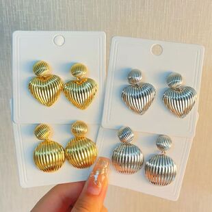 Geometric Color Pendant Earrings Party 2024nk Jewelry Gold