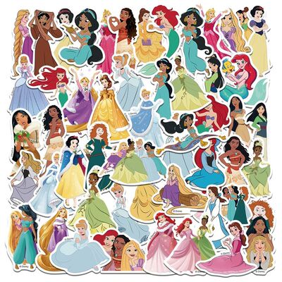 50PCS Disney Cute Cartoon Princess Stickers For DIY Diary